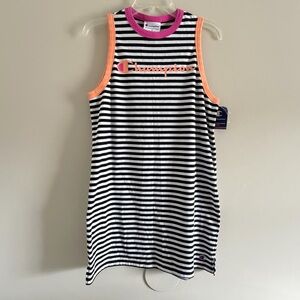 Champion Athleisure Black & White Striped Tank Dress size Medium NWT